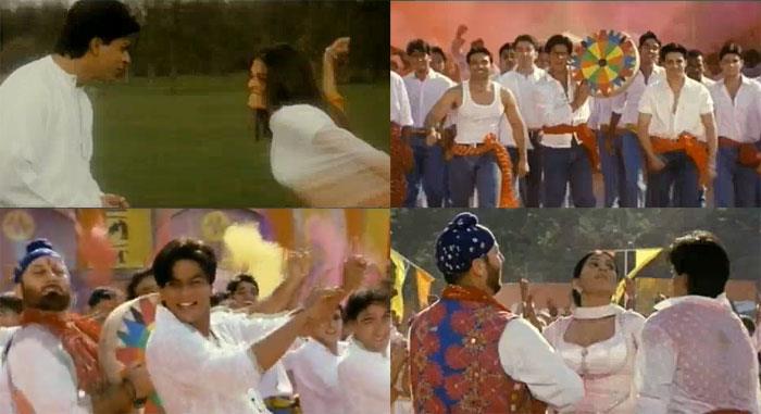 Different holi scenes in Mohabbatein